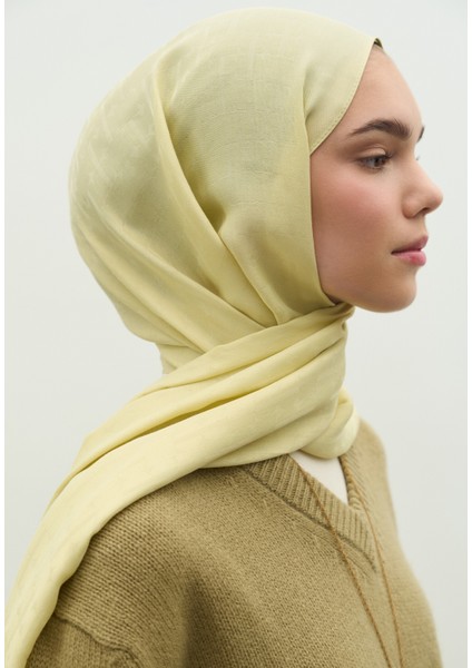 Monogram Pamuk Floş Jakarlı Şal Soft Sarı fırsatları