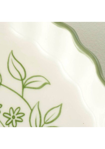 Floral Stoneware Fırın Kabı Beyaz (26X5 Cm) modelleri