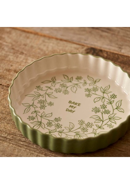 Floral Stoneware Fırın Kabı Beyaz (26X5 Cm) fırsatları