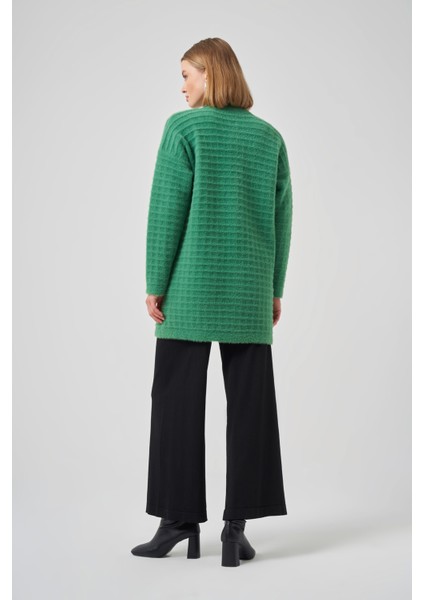 Taş ve Broş Detay Angora Hırka 7010 Yeşil modelleri