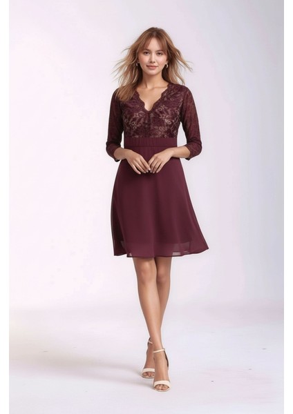 Kadın Tül Yaka Detaylı Truvakor Kol Şık Rahat Kalıp Büyük Beden Curve Abiye Gece Elbisesi fırsatları