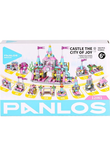 P633012 Panlos Brick - Eğlence Şehri Kalesi 12'si 1 Arada - 556 Parça Yapım Seti