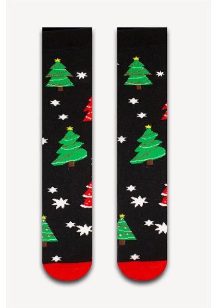 Siyah Yılbaşı Havlu Çorap