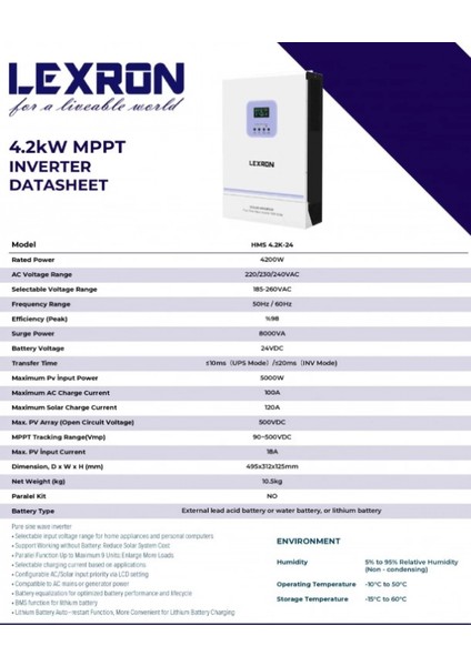 4.2kW 24V MPPT Akıllı İnverter modelleri