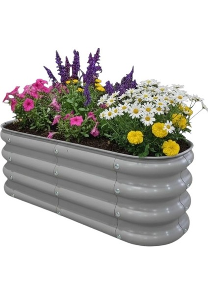 Modüler Yükseltilmiş Bahçe Yatağı Yükseltilmiş Sebze Yatağı Çiçeklik NO:1V2 (85X34) Gri