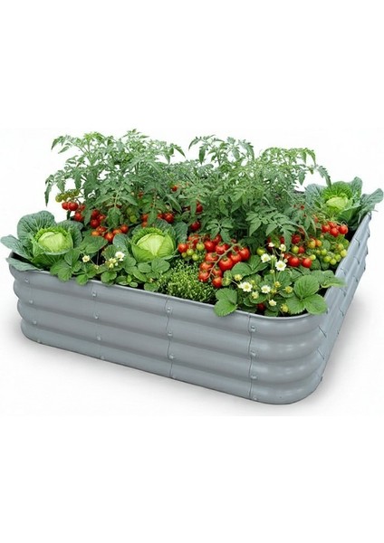 Modüler Yükseltilmiş Bahçe Yatağı Yükseltilmiş Sebze Yatağı No:6 (110X110) Gri