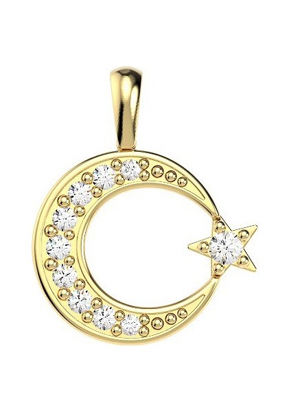 Küçük Ay Yıldız 14 Ayar Altın Kolye Ucu indirimleri