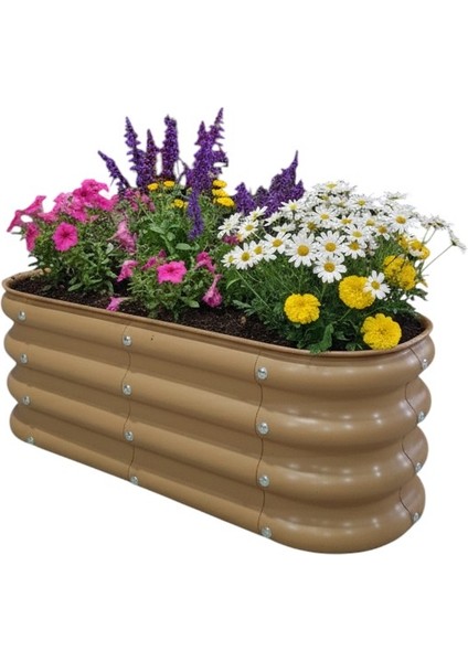 Modüler Yükseltilmiş Bahçe Yatağı Yükseltilmiş Sebze Yatağı Çiçeklik NO:1V2 (85X34) Bej