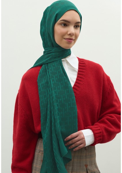 Monogram Pamuk Floş Jakarlı Şal Petrol fiyatları