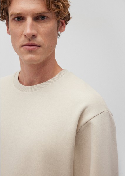 Bisiklet Yaka Bej Basic Sweatshirt 0S10276-70322