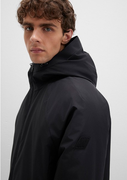 Su İtici Kapüşonlu Siyah Mont 0110615-71379