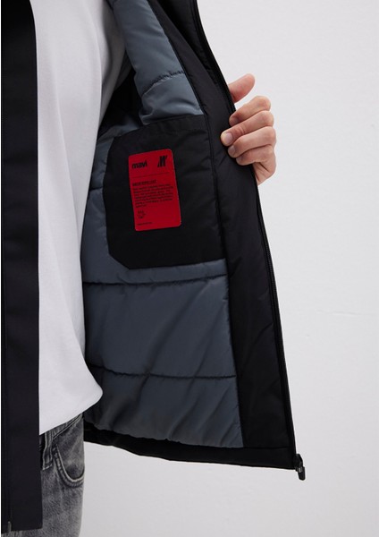 Su İtici Kapüşonlu Siyah Mont 0110615-71379