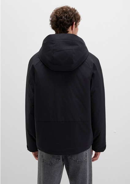 Su İtici Kapüşonlu Siyah Mont 0110615-71379