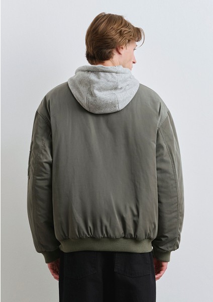 Kapüşonlu Yeşil Mont 0110563-86961