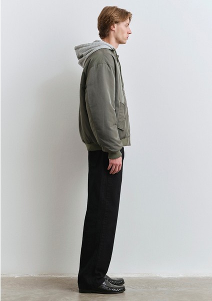 Kapüşonlu Yeşil Mont 0110563-86961