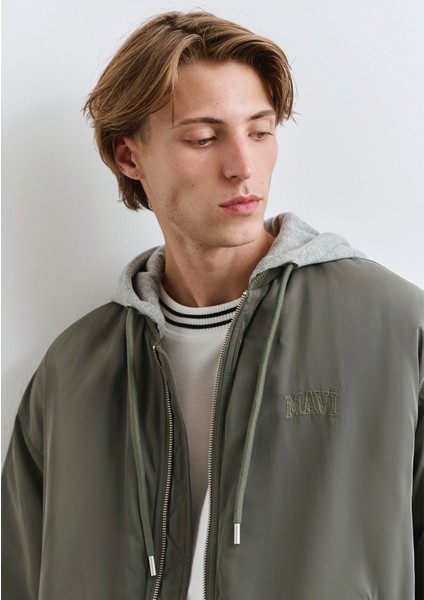 Kapüşonlu Yeşil Mont 0110563-86961