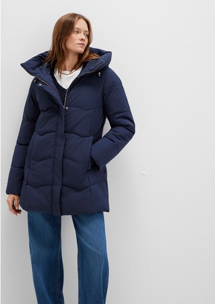 Su İtici Kapüşonlu Lacivert Şişme Mont 1110439-83699