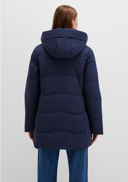 Su İtici Kapüşonlu Lacivert Şişme Mont 1110439-83699