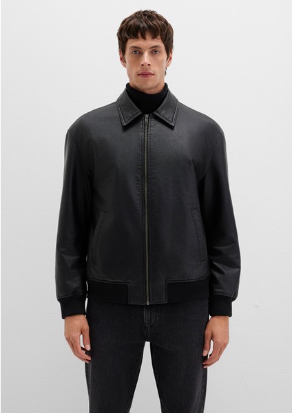 Siyah Suni Deri Ceket 0110636-71379
