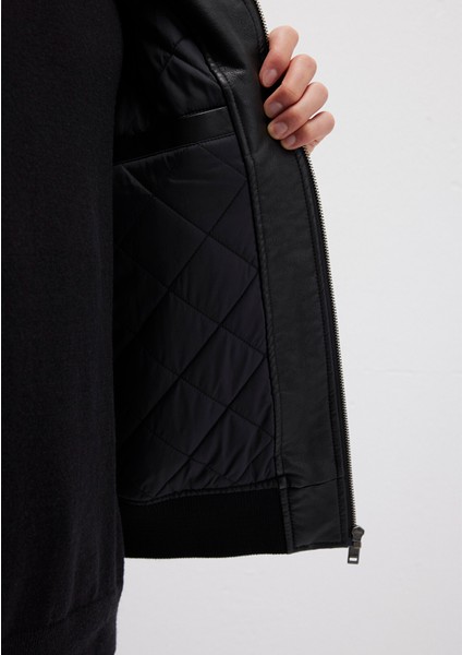 Siyah Suni Deri Ceket 0110636-71379