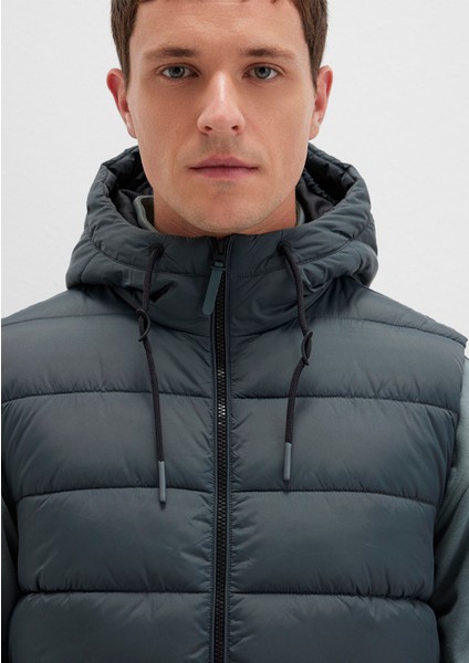 Kapüşonlu Yeşil Şişme Yelek 0110604-71598