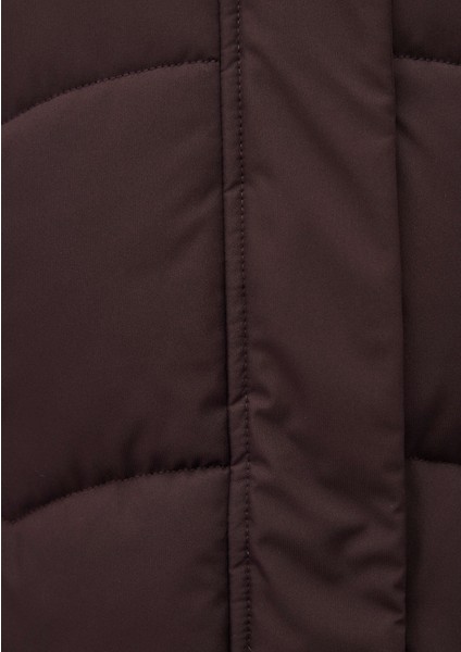 Su İtici Kapüşonlu Kahverengi Şişme Mont 1110439-88083