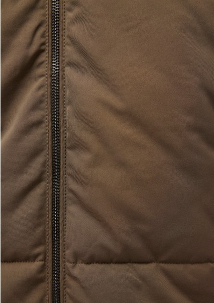 Kapüşonlu Kahverengi Şişme Mont 1110075-82046