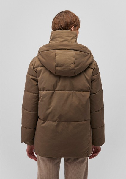 Kapüşonlu Kahverengi Şişme Mont 1110075-82046