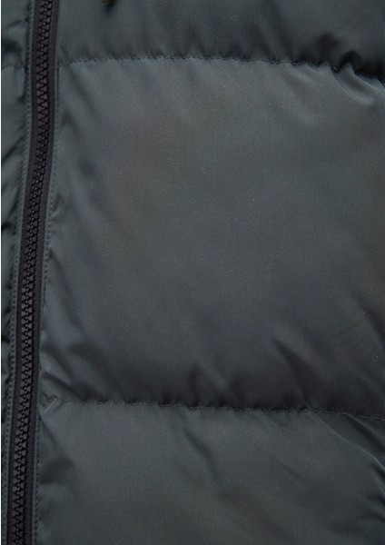 Kapüşonlu Yeşil Şişme Mont 0110349-71598