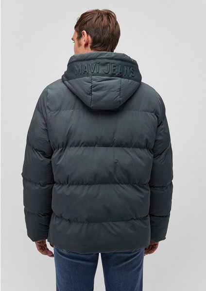 Kapüşonlu Yeşil Şişme Mont 0110349-71598