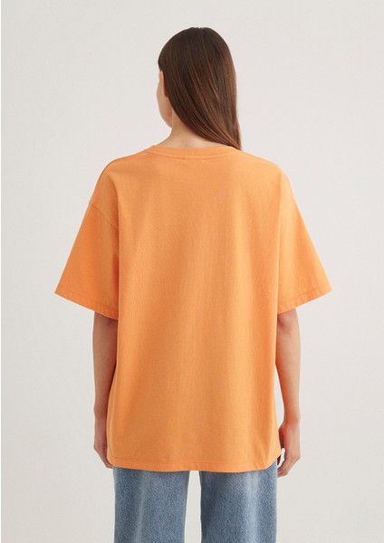 Mavi Logo Baskılı Turuncu Tişört 1600843-71407