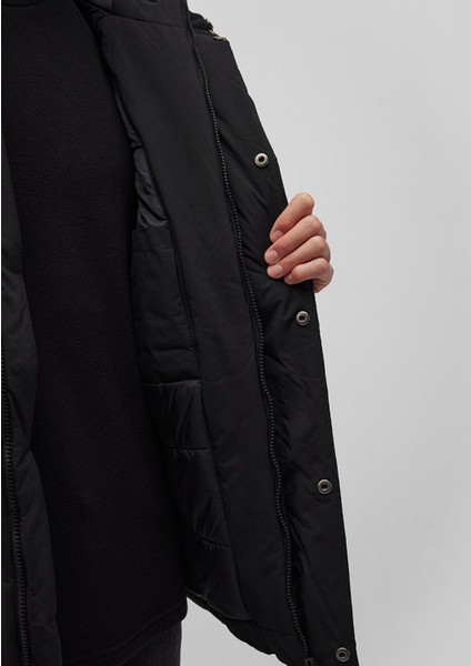 Kapüşonlu Siyah Parka 0110443-900