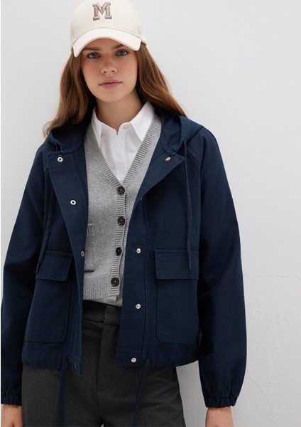 Kapüşonlu Lacivert Ceket 110775-82906