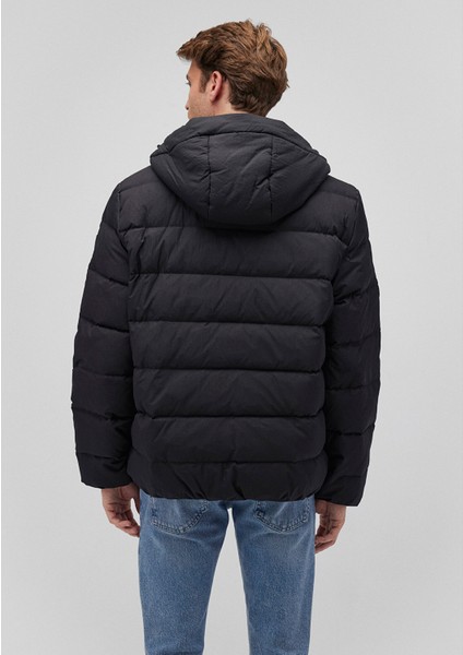 Kuş Tüyü Siyah Şişme Mont 0110193-71379