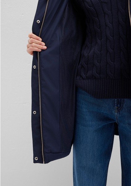 Su İtici Kapüşonlu Lacivert Şişme Mont 1110439-83699