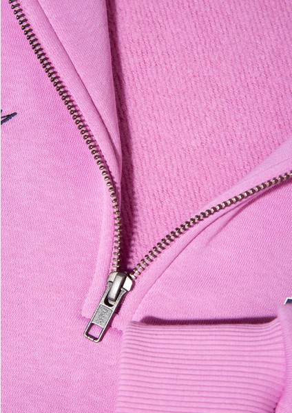 Mavi Logo Baskılı Yarı Fermuarlı Pembe Sweatshirt 1S10373-71067