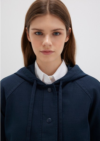 Kapüşonlu Lacivert Ceket 110775-82906