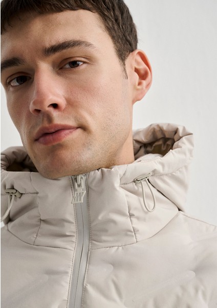 Kapüşonlu Bej Ceket 0110368-70144