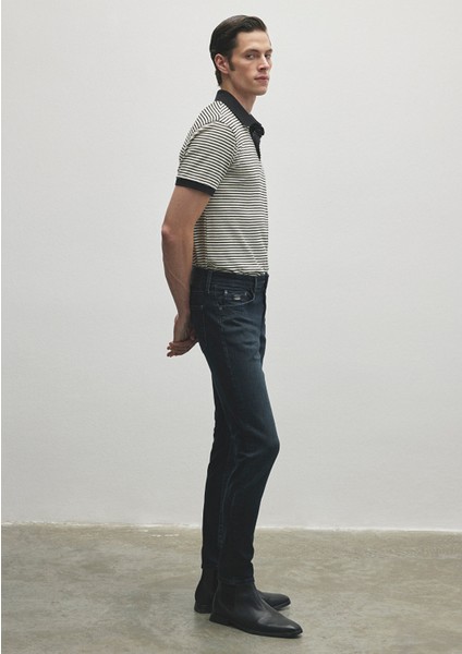 James Lux Black Puslu Koyu Mavi Jean Pantolon 0042486543