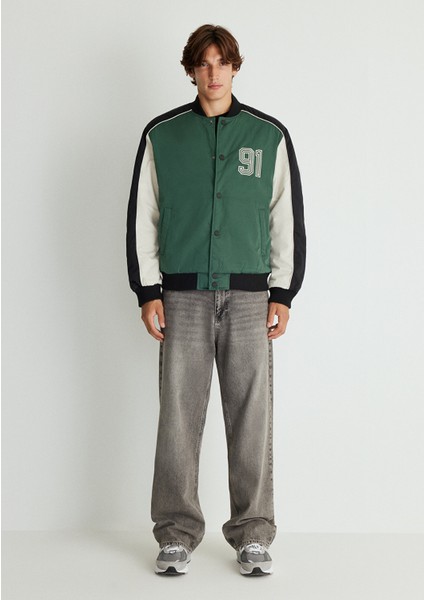 MVJNS Baskılı Yeşil Kolej Ceket 0110230-71894