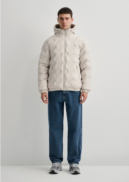 Kapüşonlu Bej Ceket 0110368-70144