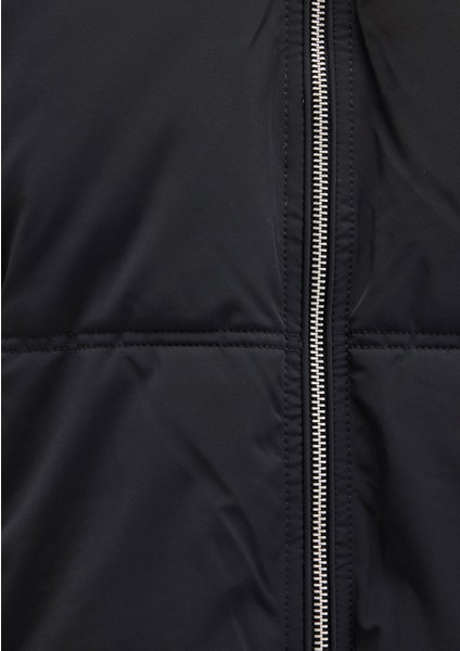 Su İtici Kapüşonlu Siyah Şişme Mont 1110445-900