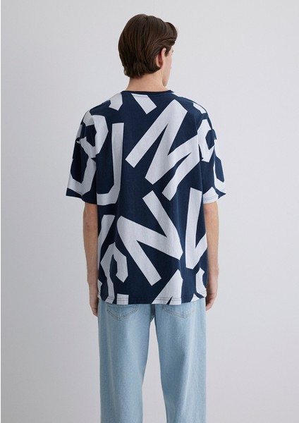 MVJNS Baskılı Lacivert Tişört 0610271-70490