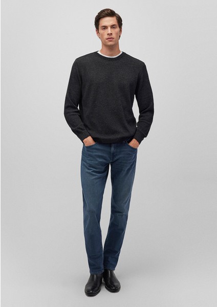 Bisiklet Yaka Siyah Basic Kazak 070781-900