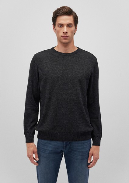 Bisiklet Yaka Siyah Basic Kazak 070781-900