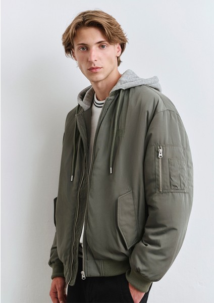 Kapüşonlu Yeşil Mont 0110563-86961