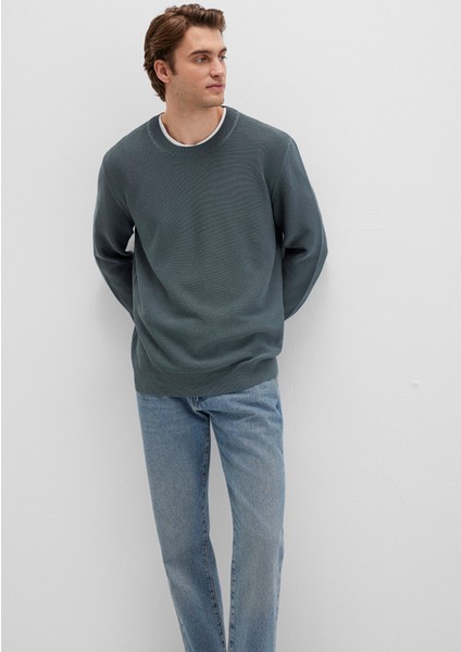 Bisiklet Yaka Yeşil Kazak 0710197-80889