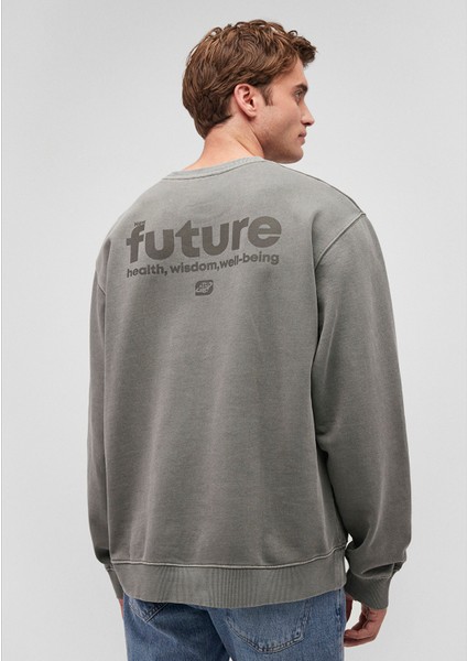 Sırt Detaylı Gri Sweatshirt 0S10248-85485