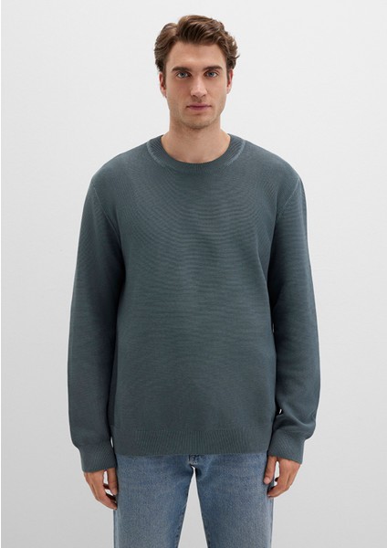 Bisiklet Yaka Yeşil Kazak 0710197-80889