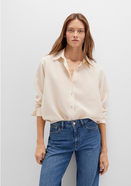 Bej Tencel Tm Liyosel Gömlek 1211373-70005